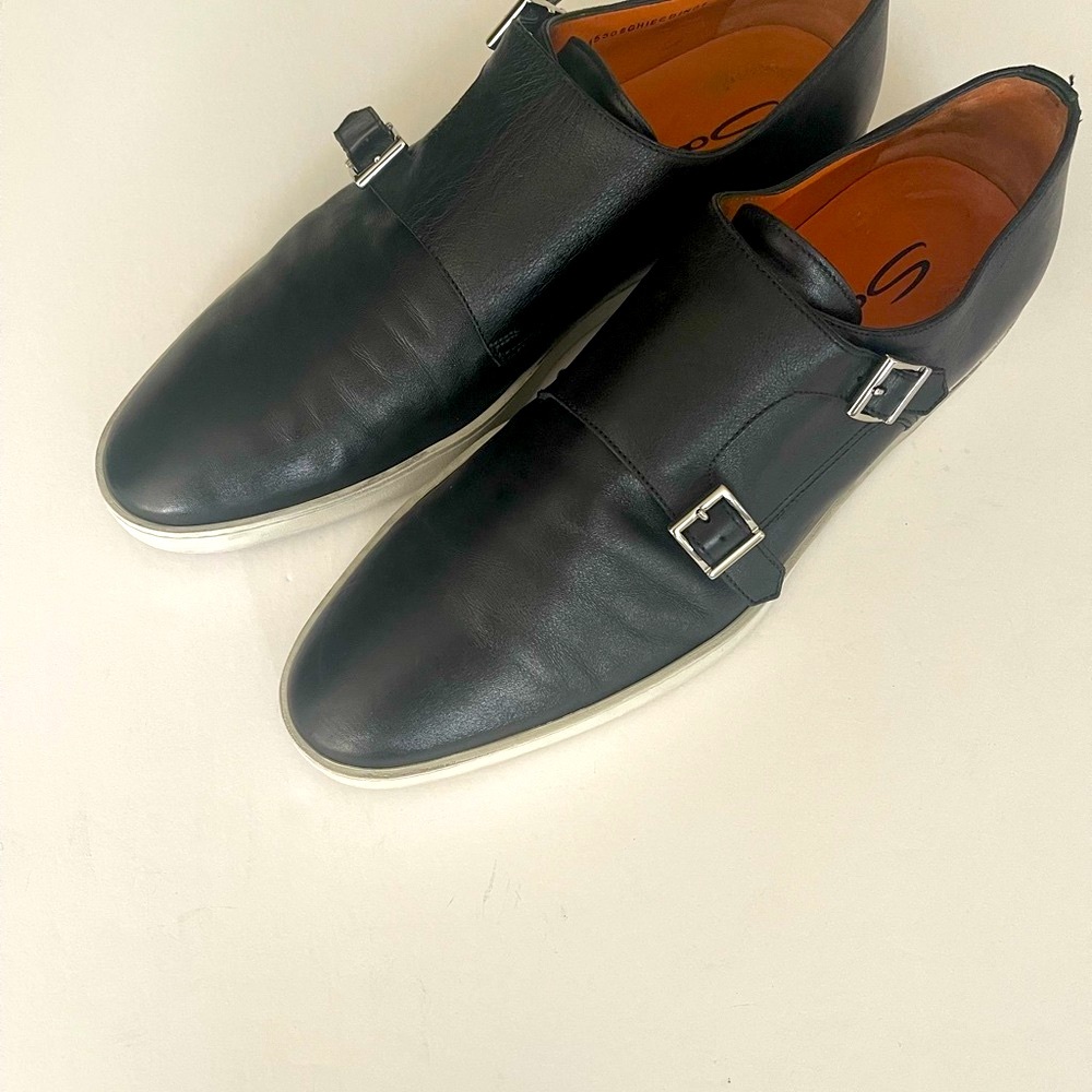 Santoni Black Oxfords Sleek Formal Design size US 11.5 - Picture 2 of 10